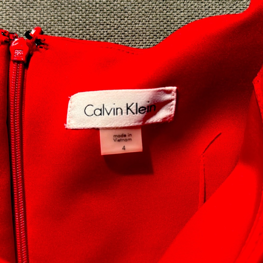 Red Calvin Klein dress